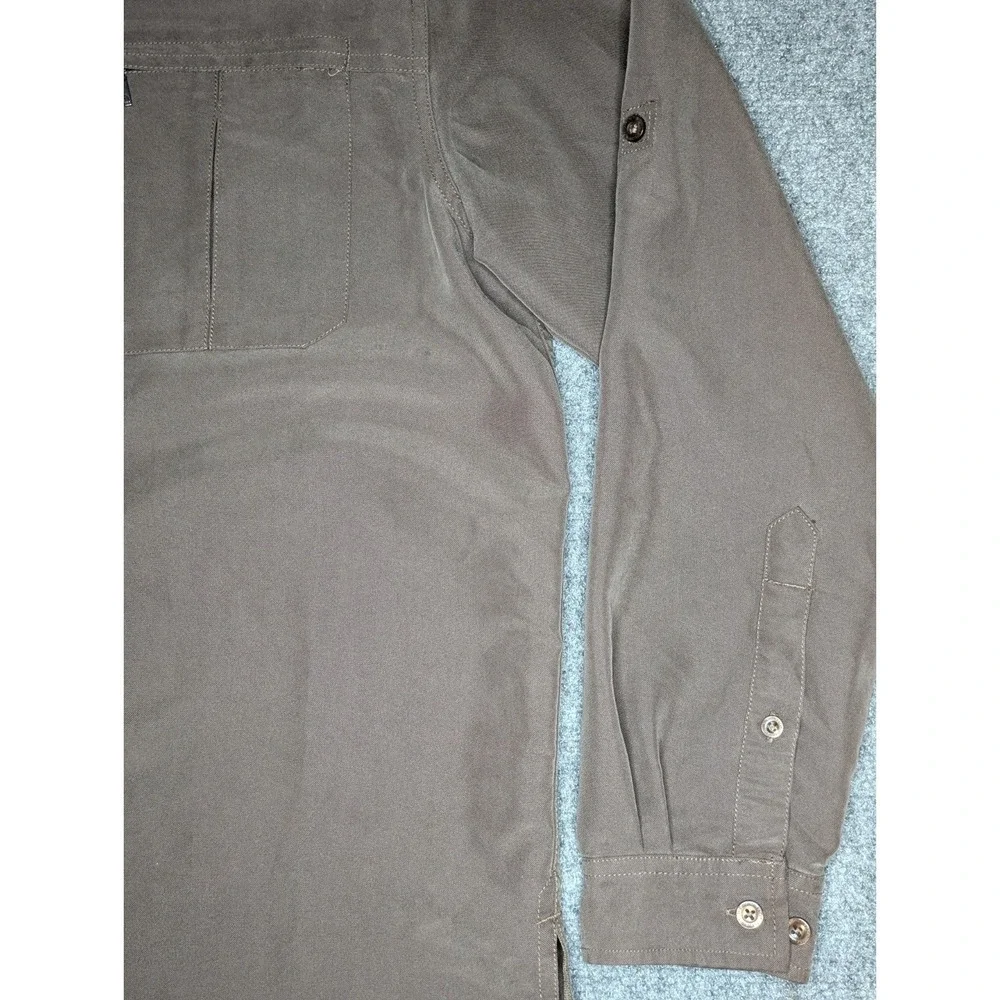 THE NORTH FACE Men's Large Solid Brown Shirt Button Lower Front‎ Logo